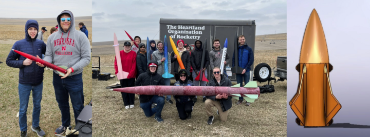 Images of all three rockets from the 2023-2024 competition year
