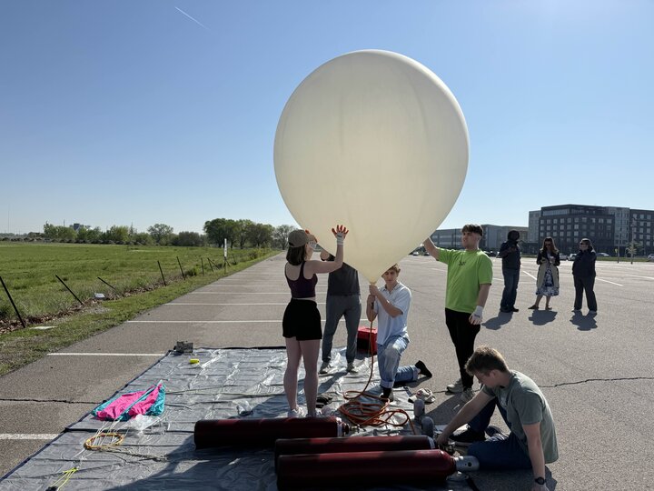 AXP Team Setting Up Weather Balloon