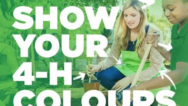 Show Your 4-H Colours, logo and 2 youth