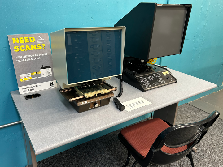 Microfilm machine for scanning