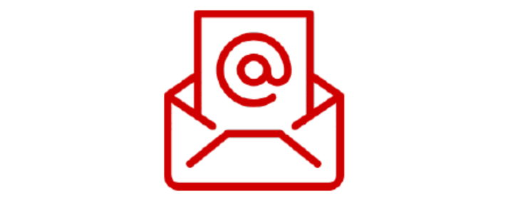 decorative icon of email in an envelope